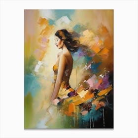 Woman In Yellow Dress Canvas Print