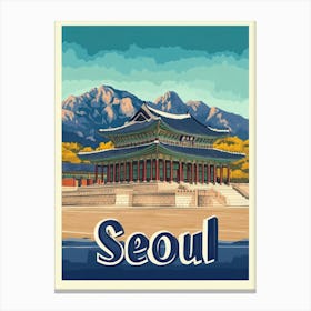 Aihrgdesign A Vintage Travel Poster Of Seoul 2 Canvas Print