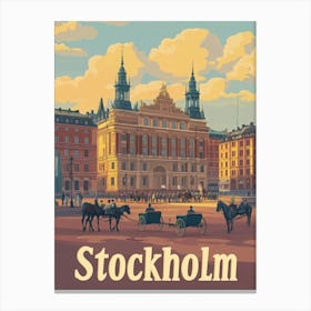 Aihrgdesign A Classic 1960s Travel Poster For Stockholm 2 Canvas Print