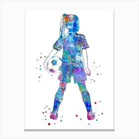 Little Girl Soccer Player 2 Canvas Print