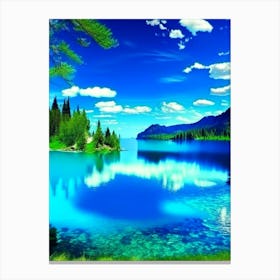 Blue Lake Landscapes Waterscape Photography 3 Canvas Print