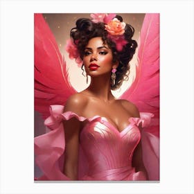 Pretty Woman in Pink 1 Canvas Print