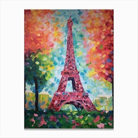 Eiffel Tower Paris France David Hockney Style 9 Canvas Print