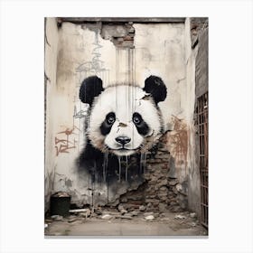 Panda Art In Street Art Style 1 Canvas Print
