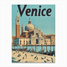 Aihrgdesign A Classic 1960s Travel Poster For Venice 2 Canvas Print