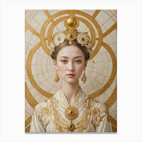 Wise Woman In Gold Canvas Print