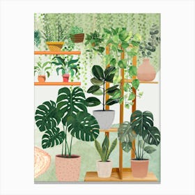 Indoor Plants Garden Illustration Canvas Print