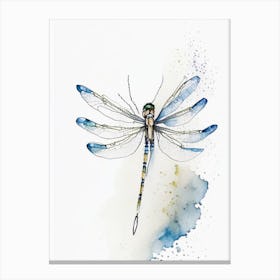 Common Whitetail Dragonfly Minimalist Watercolour 1 Canvas Print