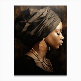 African Woman In Turban 6 Canvas Print