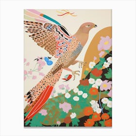 Maximalist Bird Painting Hawk 2 Canvas Print