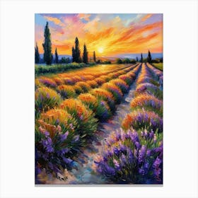 Blooming Lavender Fields On Summer Eve Snr. 1 Canvas Print