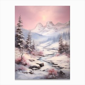 Dreamy Winter Painting Rocky Mountain National Park United States 3 Canvas Print