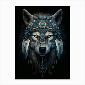 Tundra Wolf Native American 3 Canvas Print