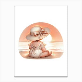 Little Girl In A Hat 4 Canvas Print