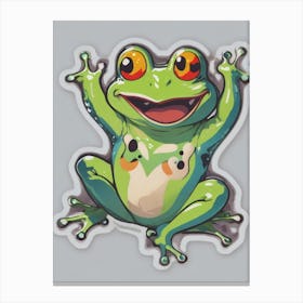 Dreamshaper V7 Frog Sticker Excited Soft Color Outsider Art St 3 Canvas Print