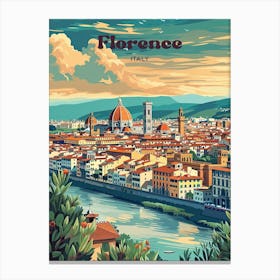 Florence Italy Cityscape Digital Travel Art Canvas Print