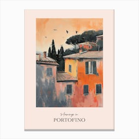 Mornings In Portofino Rooftops Morning Skyline 2 Canvas Print