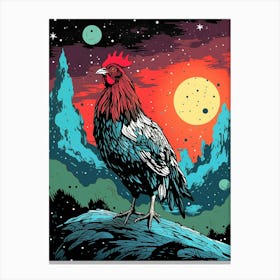 Rooster In Space Canvas Print