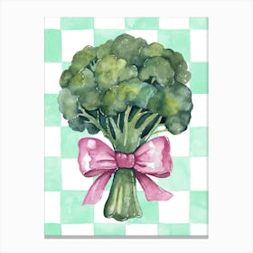 Broccoli with Pink Bow Canvas Print