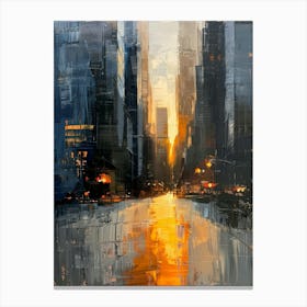 Sunset In New York City Canvas Print