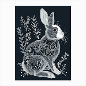 Harlequin Rabbit Minimalist Illustration 1 Canvas Print