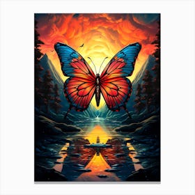 Sunset Butterfly Canvas Print