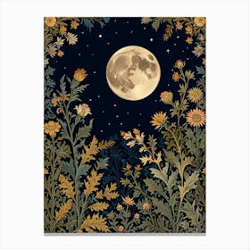 Moonlight In The Garden Style William Morris 5 Canvas Print