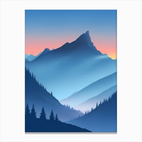 Misty Mountains Vertical Composition In Blue Tone 135 Canvas Print