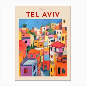 Tel Aviv Israel 7 Fauvist Travel Poster Canvas Print
