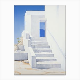 White House With Blue Door 3 Canvas Print