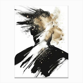 Man In Black And White Canvas Print