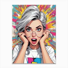 Cute Pop Art girl Canvas Print