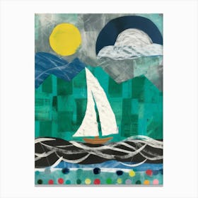 Sailboat In The Sea Canvas Print