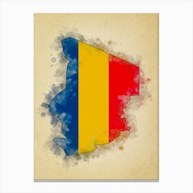 Chad Flag Vintage Canvas Print