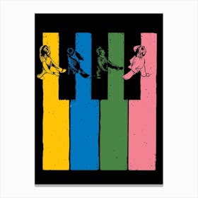 Piano Keys the beatles band music 1 Canvas Print