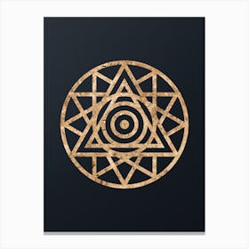 Abstract Geometric Gold Glyph on Dark Teal n.0063 Canvas Print