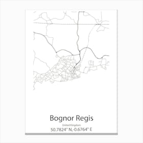 Bognor Regis,United Kingdom Minimalist Map Toile