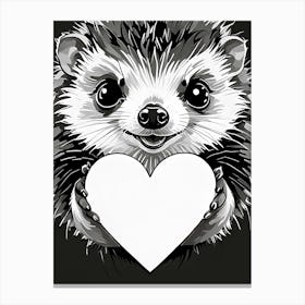 I love Hedgehogs A Hedgehog Holding A Heart Canvas Print