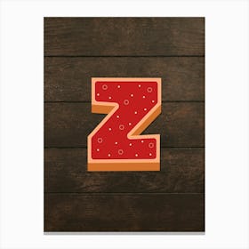 Gingerbread Christmas Letters Living Room Holiday Display 26 Canvas Print