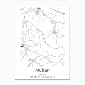 Mulsen,Germany Minimalist Map Canvas Print