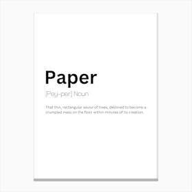 Paper Definition Meaning Canvas Print