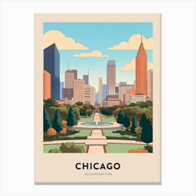 Millennium Park 3 Chicago Travel Poster Canvas Print