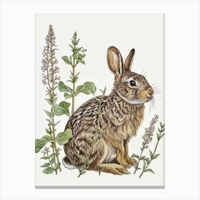 Beveren Blockprint Rabbit Illustration 7 Canvas Print