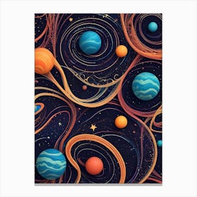 Planets Wallpaper Canvas Print