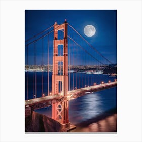 Golden Gate Bridge At Night Canvas Print