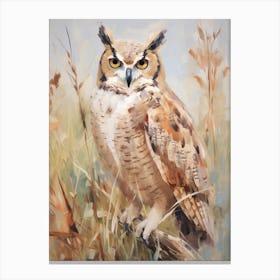 Bird Painting Great Horned Owl 1 Canvas Print