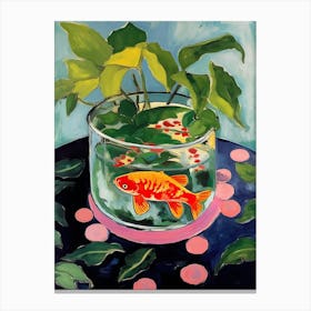 Goldfish In A Bowl Illustration Matisse Style Canvas Print