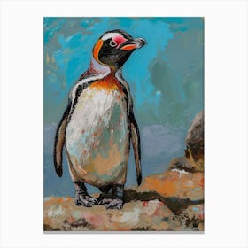 African Penguin Zavodovski Island Oil Painting 3 Canvas Print