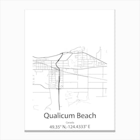 Qualicum Beach,Canada Minimalist Map Canvas Print