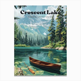 Crescent Lake Florida Digital Travel Illustration Canvas Print